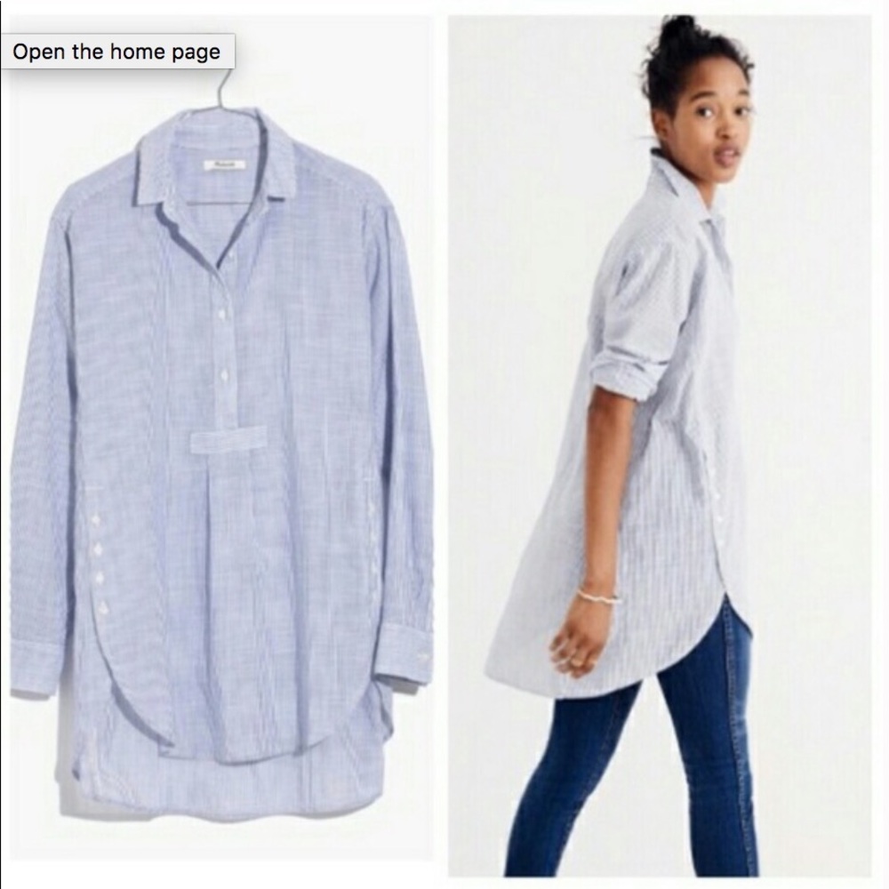 Madewell tunic side button top